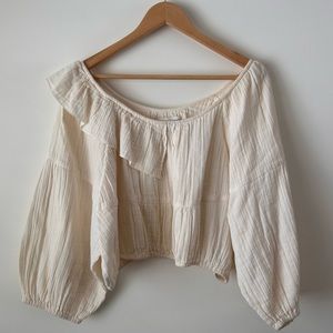 Apiece Apart Cela Ruffle Top in Cream
